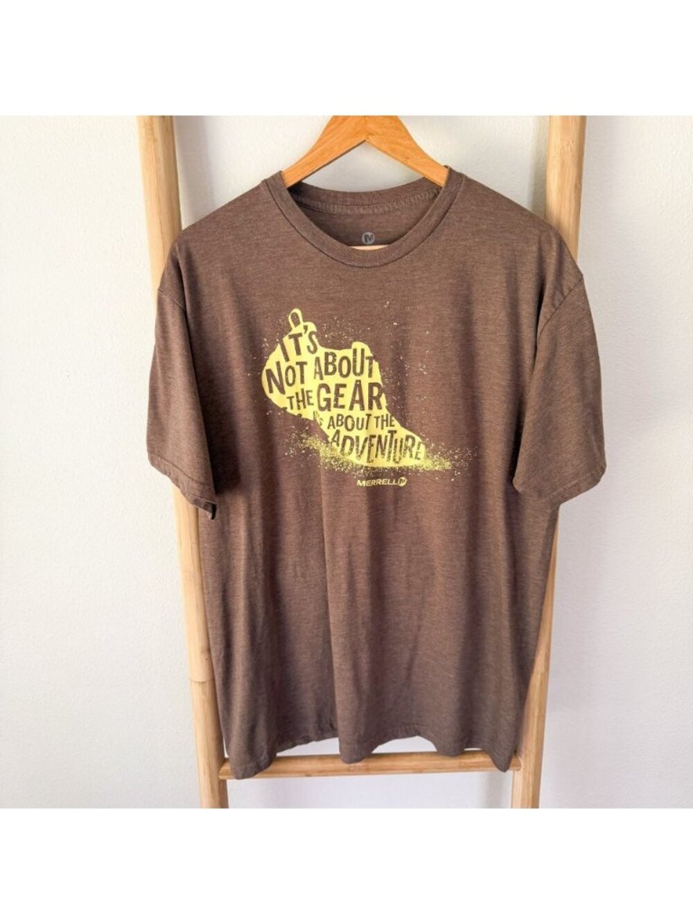 Merrell Brown Graphic Adventure Outdoors Short Sleeve T Shirt Mens Large